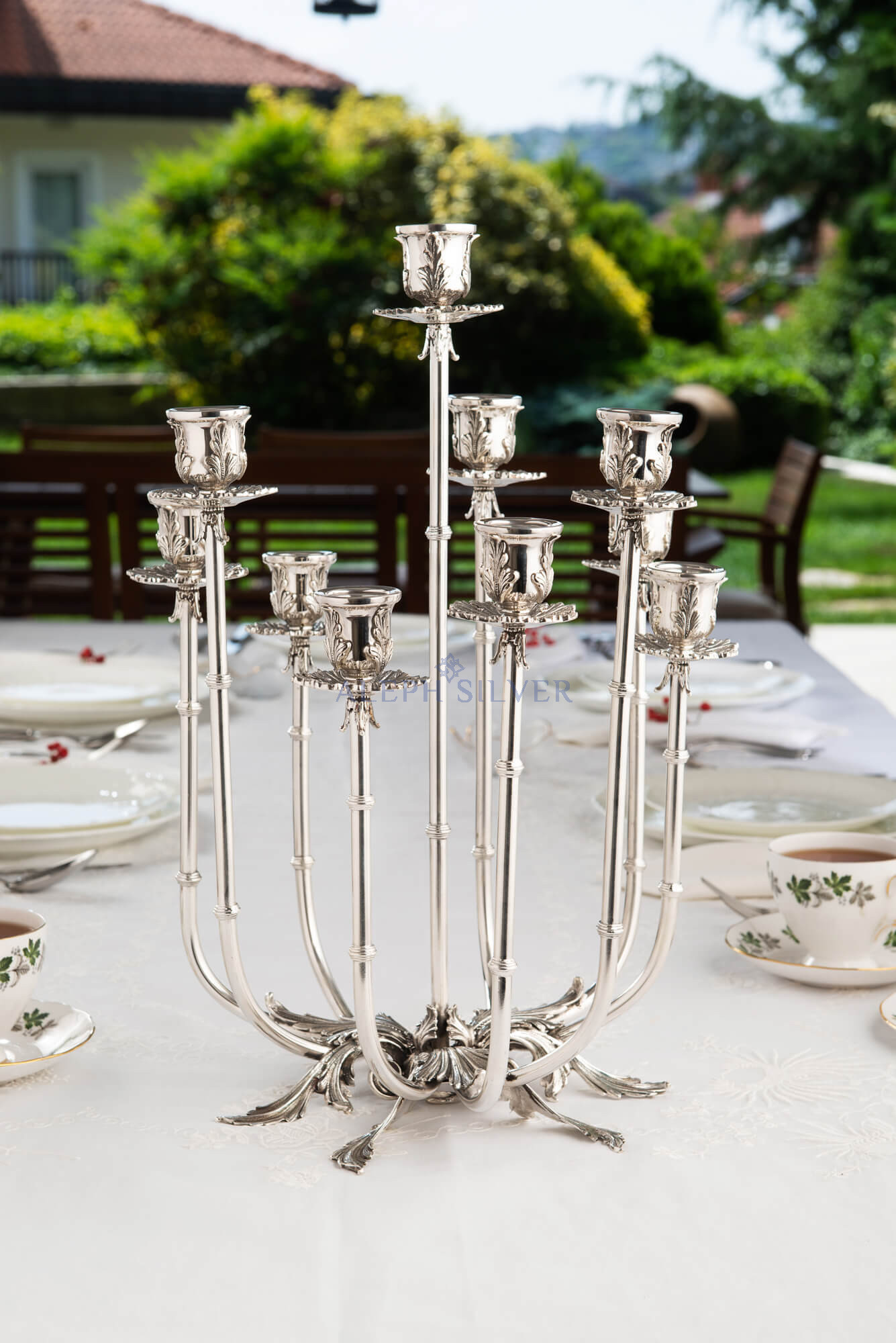 925 Sterling Silver Ten-Arms Candelabra