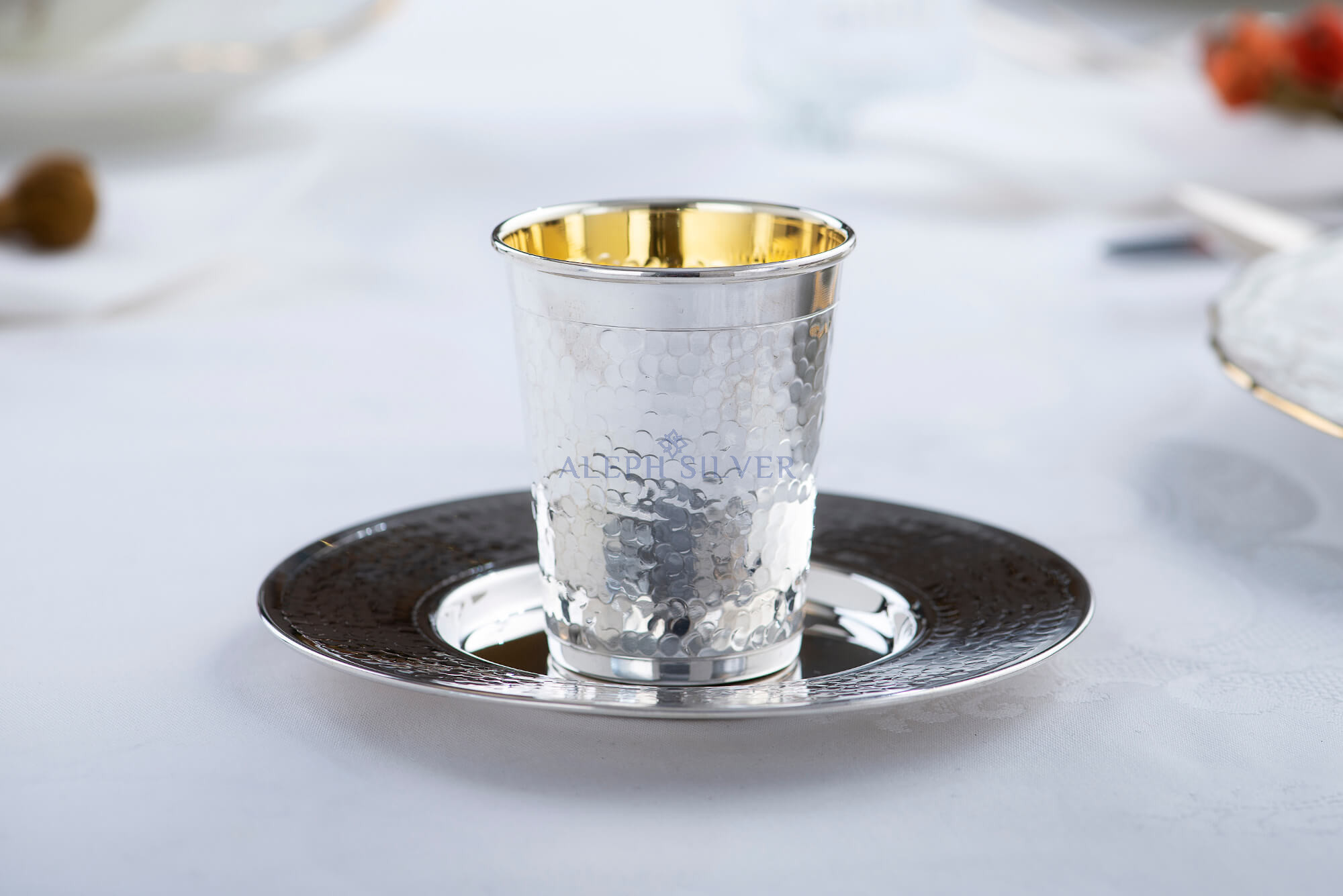 925 Sterling Silver Elegant Small Handmade Kiddush Cup 