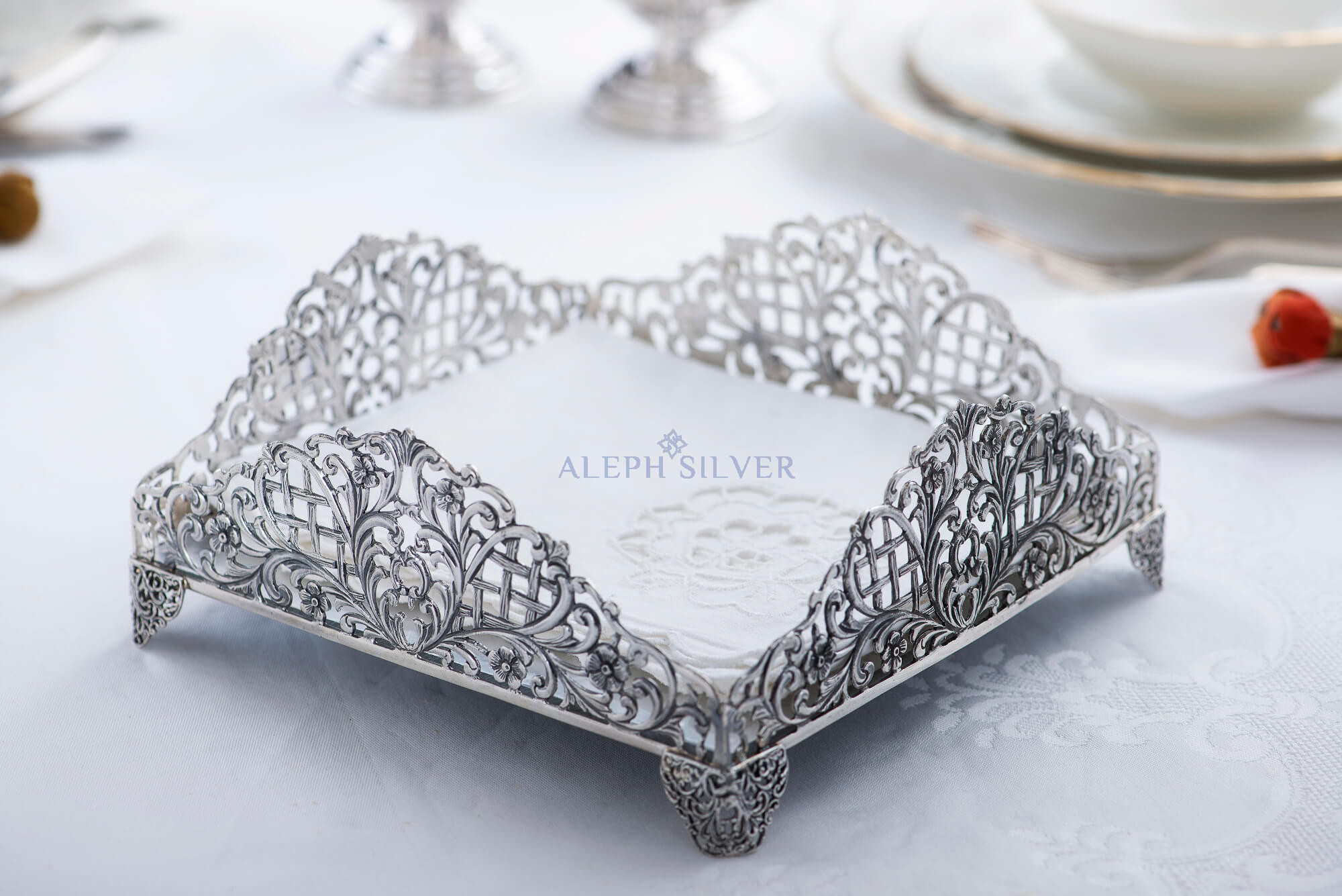 925 Sterling Silver Elegant Handmade Napkin Holder  