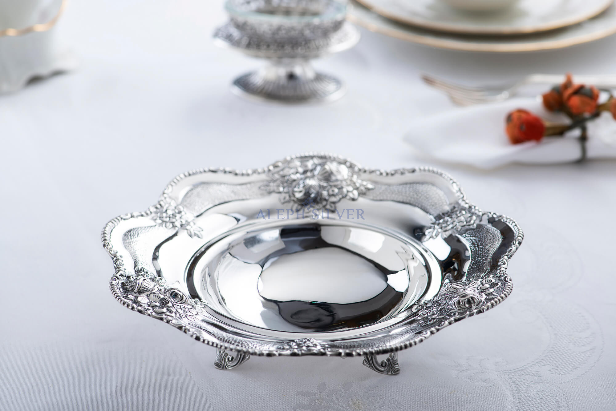 925 Sterling Silver  Elegant Serving Bowl