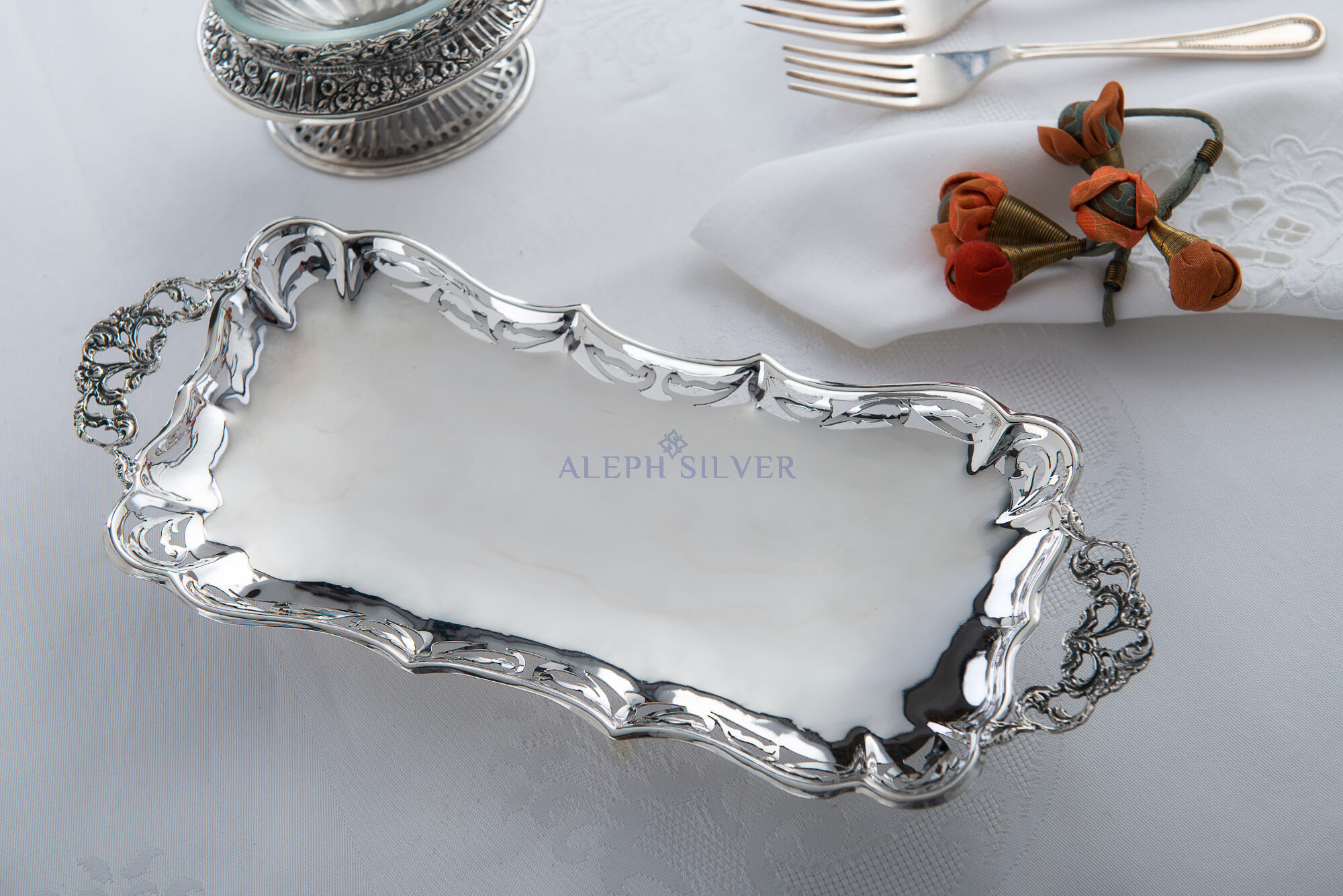 925 Sterling Silver  Elegant Serving Tray