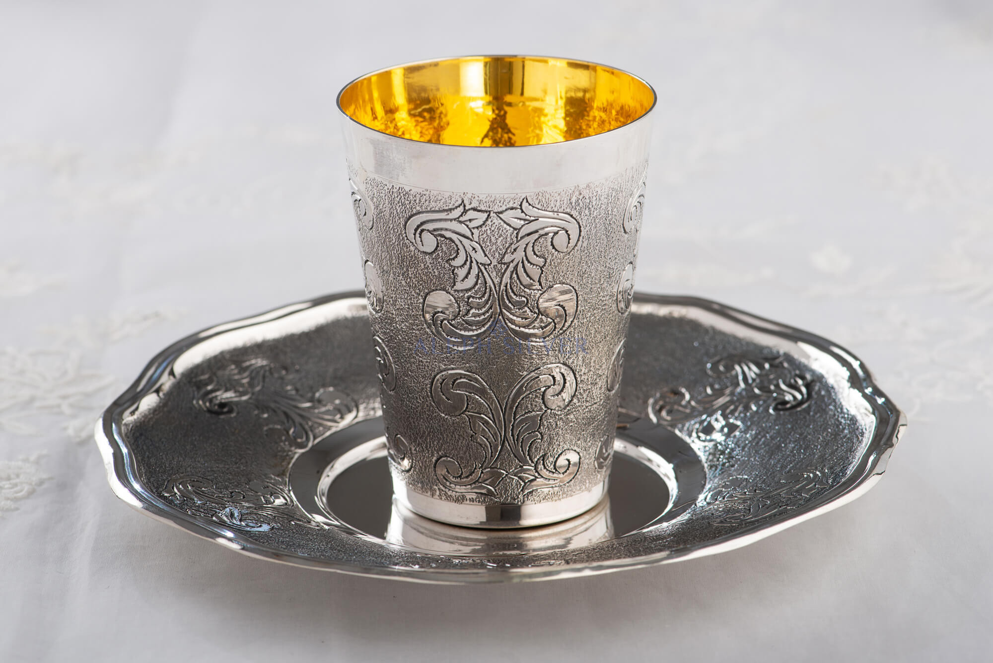 925 Sterling Silver Elegant Handmade Kiddush Cup 