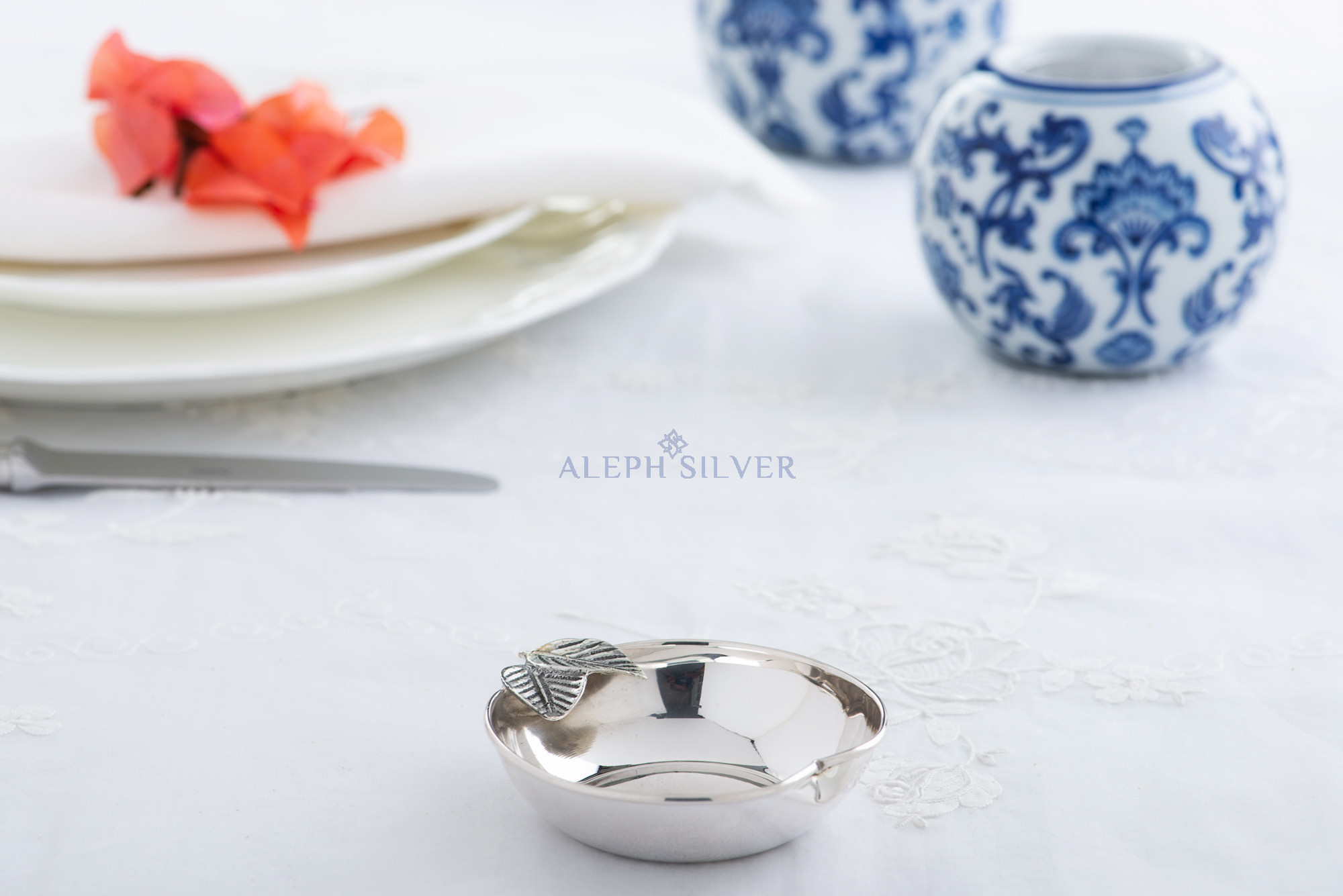 925 Sterling Silver Apple-Shaped Decorative Serving Bowl 