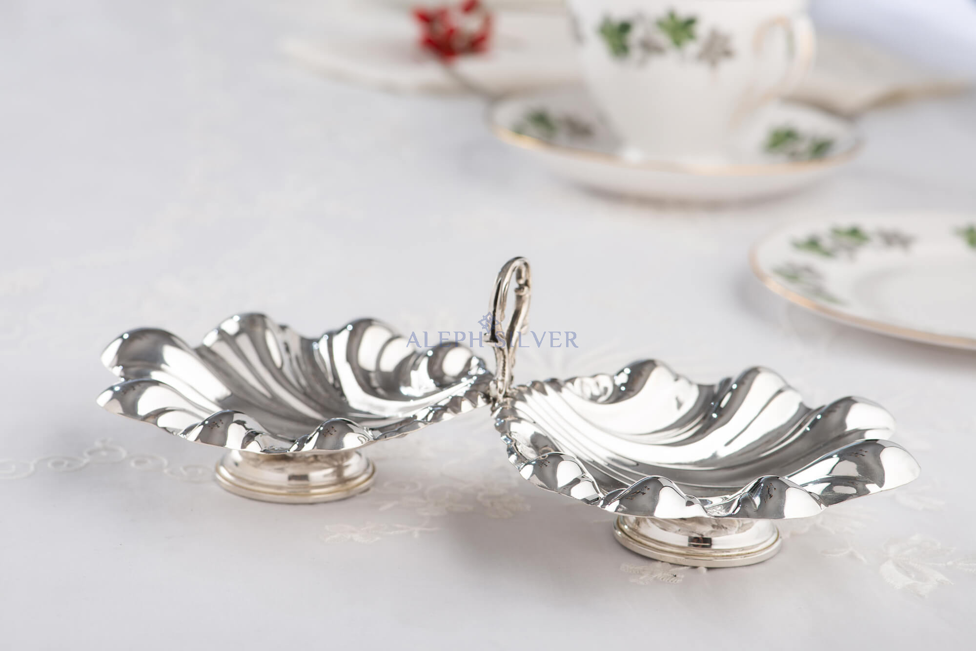 Decorative 925 Sterling Silver Sea Shell Bowl 