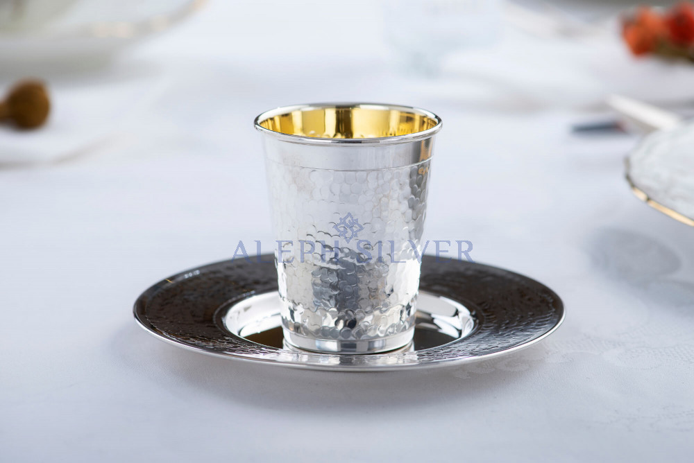 925 Sterling Silver Elegant Small Handmade Kiddush Cup 