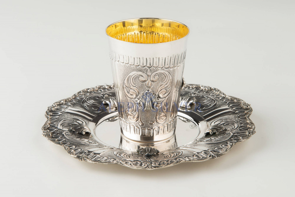 925 Sterling Silver Elegant Handmade Kiddush Cup 925 Sterling Silver Elegant Handmade Kiddush Cup