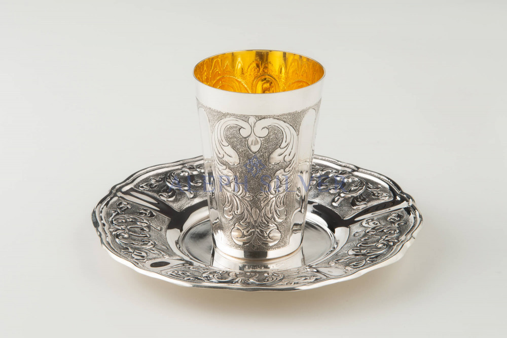 925 Sterling Silver Elegant Handmade Kiddush Cup 