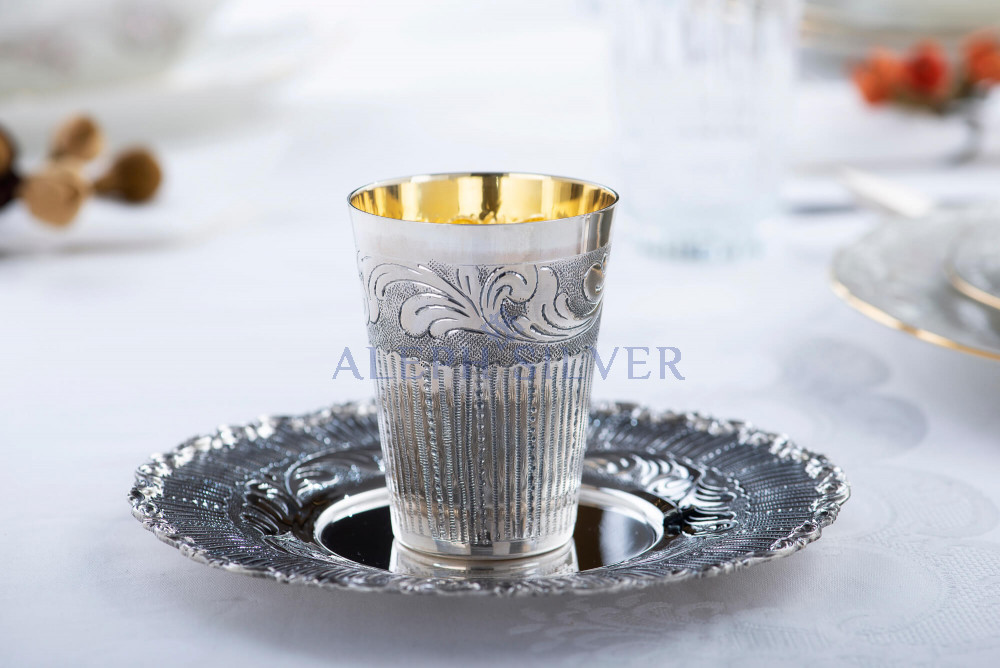 925 Stunning Sterling Silver Handmade Kiddush Cup 