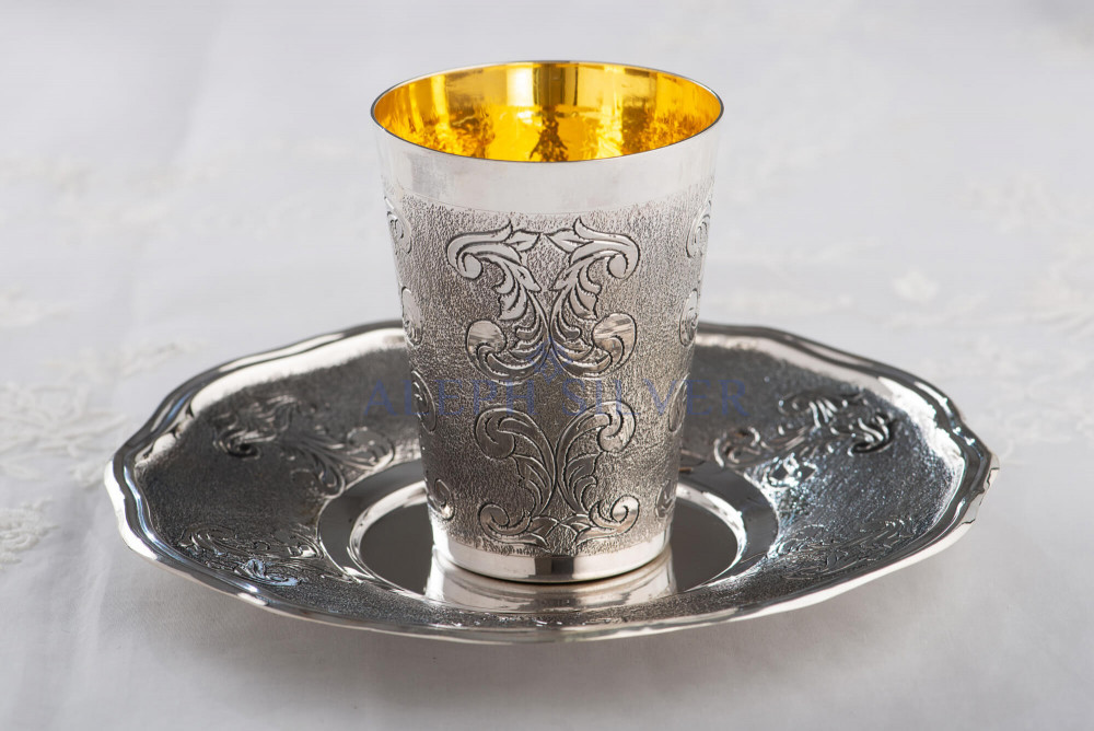 925 Sterling Silver Elegant Handmade Kiddush Cup 