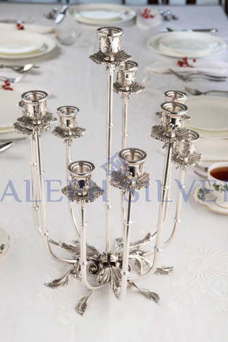 925 Sterling Silver Ten-Arms Candelabra