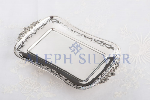 925 Sterling Silver Stunning Pierced Serving Tray 