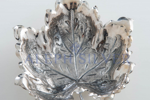 Decorative 925 Sterling Silver Leaf Shaped Bowl
