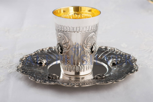 925 Sterling Silver Elegant Handmade Kiddush Cup 