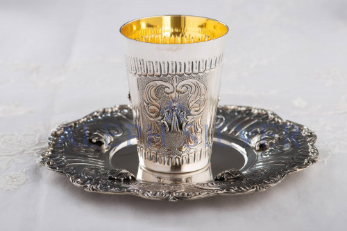 925 Sterling Silver Elegant Handmade Kiddush Cup 