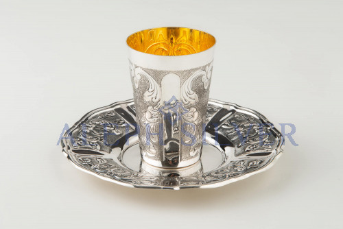 925 Sterling Silver Elegant Handmade Kiddush Cup 
