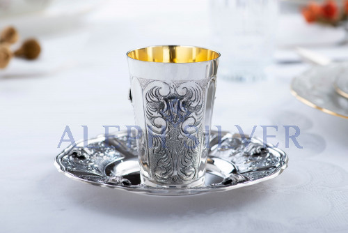 925 Sterling Silver Elegant Handmade Kiddush Cup 