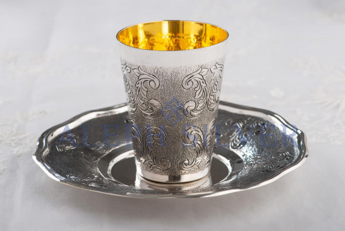 925 Sterling Silver Elegant Handmade Kiddush Cup 