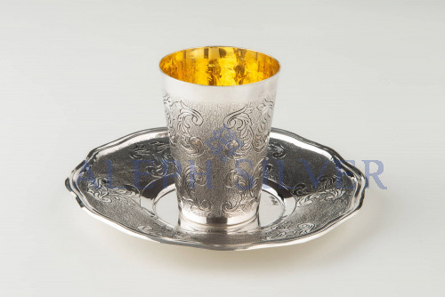 925 Sterling Silver Elegant Handmade Kiddush Cup 
