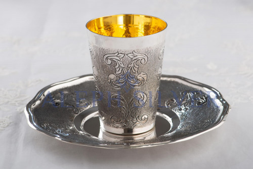 925 Sterling Silver Elegant Handmade Kiddush Cup 