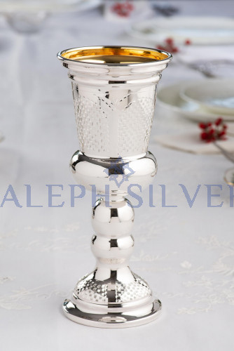 925 Sterling Silver Handmade Stunning Kiddush Cup, Wine Goblet