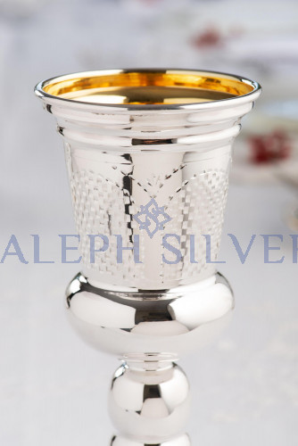 925 Sterling Silver Handmade Stunning Kiddush Cup, Wine Goblet