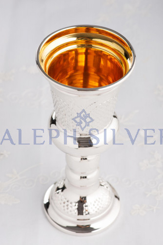 925 Sterling Silver Handmade Stunning Kiddush Cup, Wine Goblet