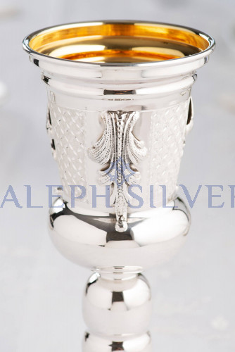925 Sterling Silver Handmade Elegant Kiddush Cup, Wine Goblet