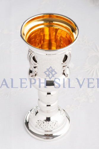 925 Sterling Silver Handmade Elegant Kiddush Cup, Wine Goblet
