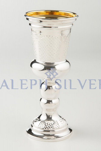 925 Sterling Silver Handmade Stunning Kiddush Cup, Wine Goblet