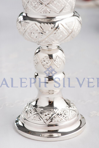 925 Sterling Silver Elegant Handmade Kiddush Cup, Wine Goblet