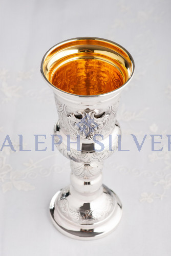 925 Sterling Silver Elegant Handmade Kiddush Cup, Wine Goblet