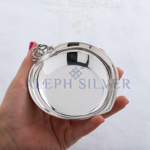 925 Sterling Silver Handmade Heart-Shaped Decorative Serving Bowl 