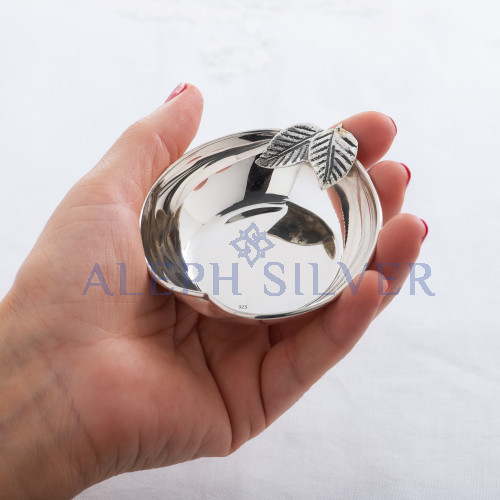 925 Sterling Silver Apple-Shaped Decorative Serving Bowl 