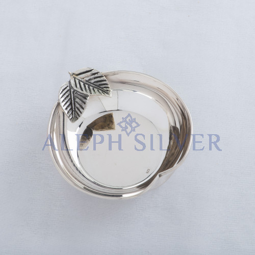 925 Sterling Silver Apple-Shaped Decorative Serving Bowl 