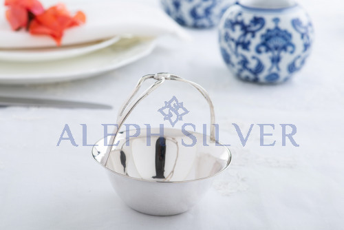 925 Sterling Silver Small Serving Bowl With Decorative Handle
