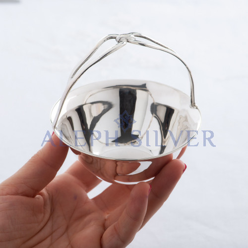 925 Sterling Silver Small Serving Bowl With Decorative Handle