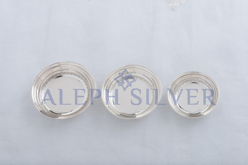 925 Sterling Silver Elegantly Design Small  Bowls with Flower Pattern