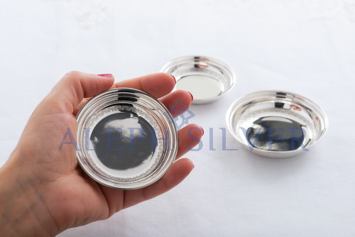 925 Sterling Silver Elegantly Design Small  Bowls with Flower Pattern