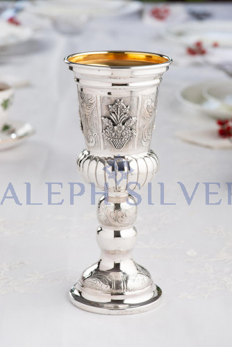 925 Sterling Silver Handmade Unique Silver Kiddush Cup, Wine Goblet