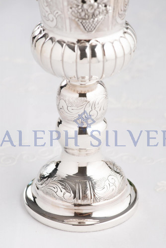 925 Sterling Silver Handmade Unique Silver Kiddush Cup, Wine Goblet