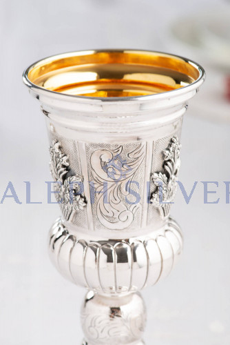 925 Sterling Silver Handmade Unique Silver Kiddush Cup, Wine Goblet