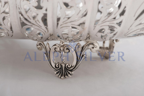 925 Sterling Silver  Pierced  Serving Bowl 