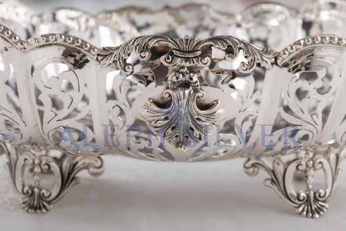925 Sterling Silver  Pierced  Serving Bowl 
