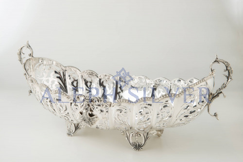 925 Sterling Silver  Pierced  Serving Bowl 