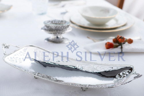 925 Sterling Silver  Pierced Serving Tray 